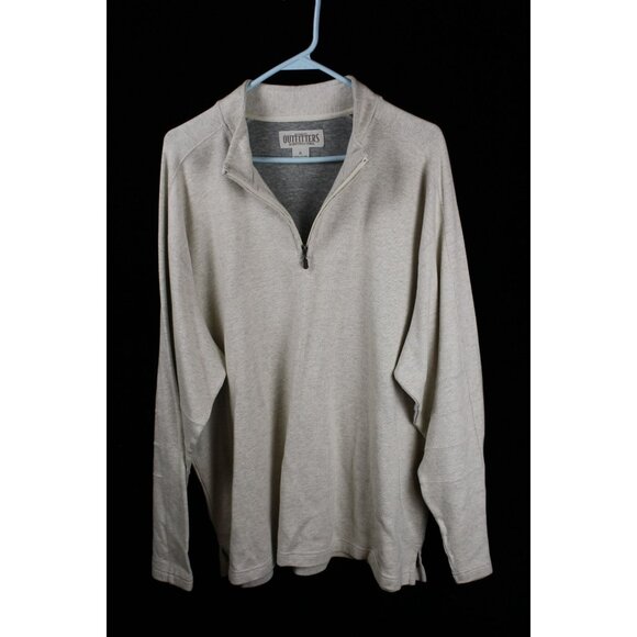 Roundtree & Yorke Authentic Outfitters Creme/Beige Cotton Men's XL 1/4 Zip Pullo - Picture 2 of 4